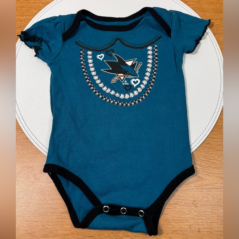 NHL 3/6 Month Girl San Jose Sharks Hockey Bodysuit
